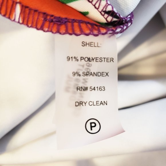 SOLD Calvin Klein Tropical Floral Scuba Colorful Sheath Dress Women's Size 10 - Picture 11 of 12